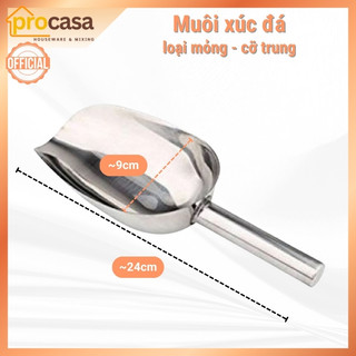 Muôi - muỗng xúc đá inox dày đẹp size 3 4 5