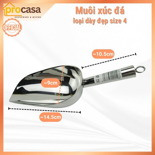 Muôi - muỗng xúc đá inox dày đẹp size 3 4 5