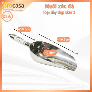Muôi - muỗng xúc đá inox dày đẹp size 3 4 5