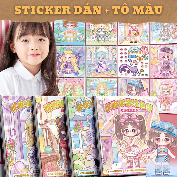 Sticker Dán và Tô Màu Trang Phục Công Chúa - Đồ Chơi Hình Dán Trang ...