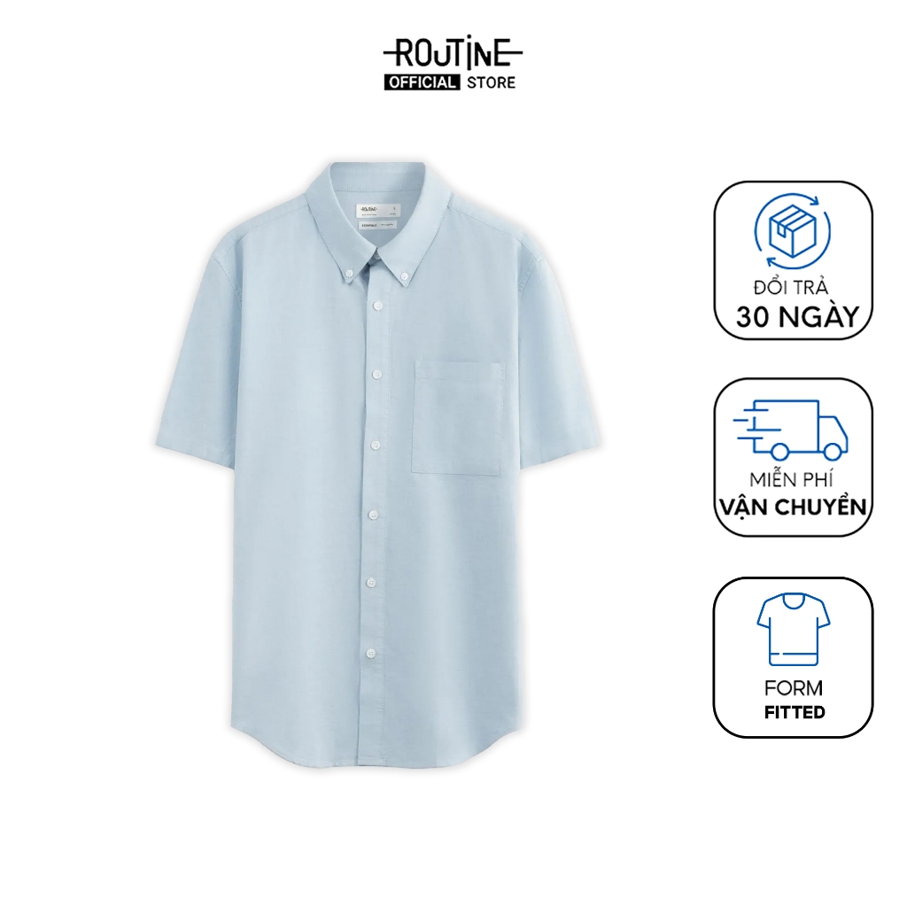 Ảnh Áo Sơ Mi Nam Tay Ngắn Oxford Form Fitted - Routine 10S25SHS002 1