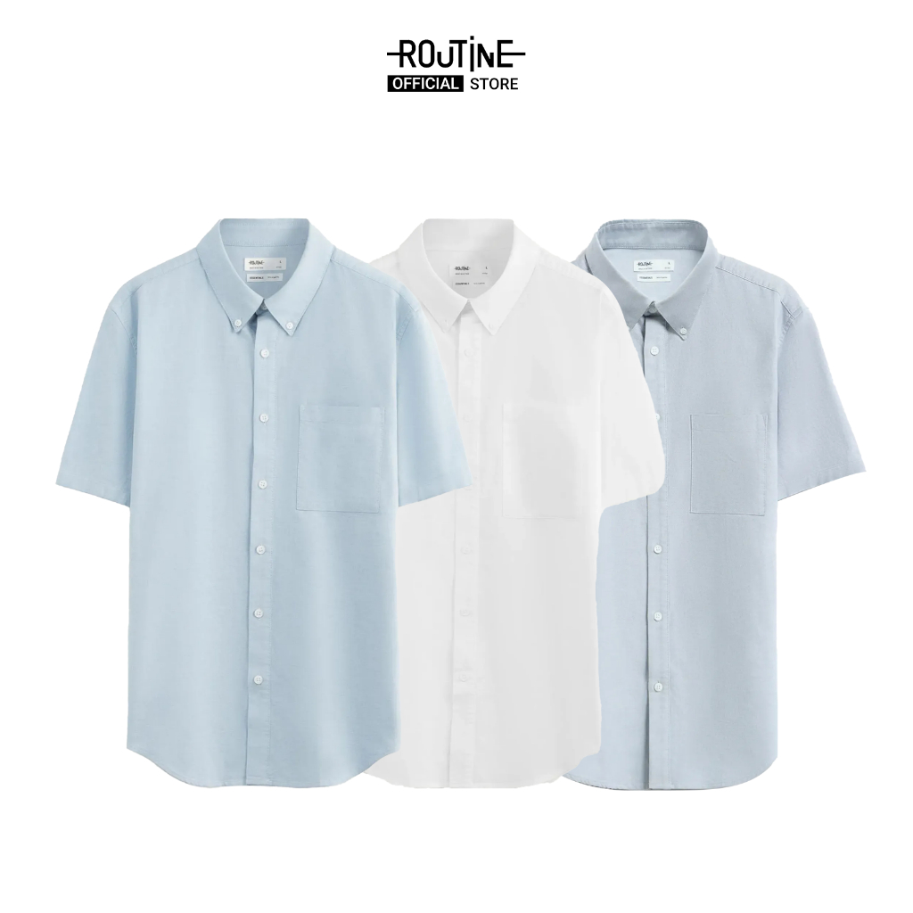 Ảnh Áo Sơ Mi Nam Tay Ngắn Oxford Form Fitted - Routine 10S25SHS002 4