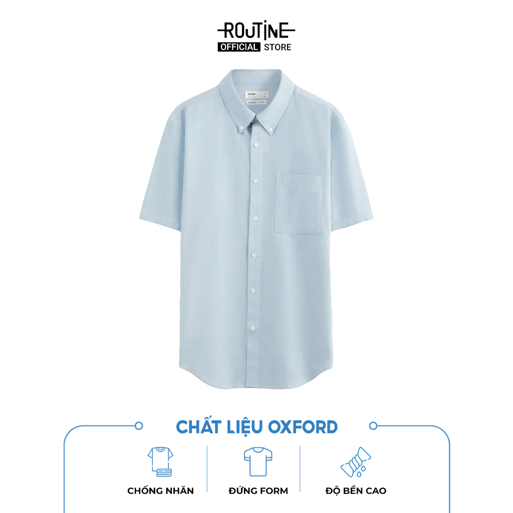 Ảnh Áo Sơ Mi Nam Tay Ngắn Oxford Form Fitted - Routine 10S25SHS002 3