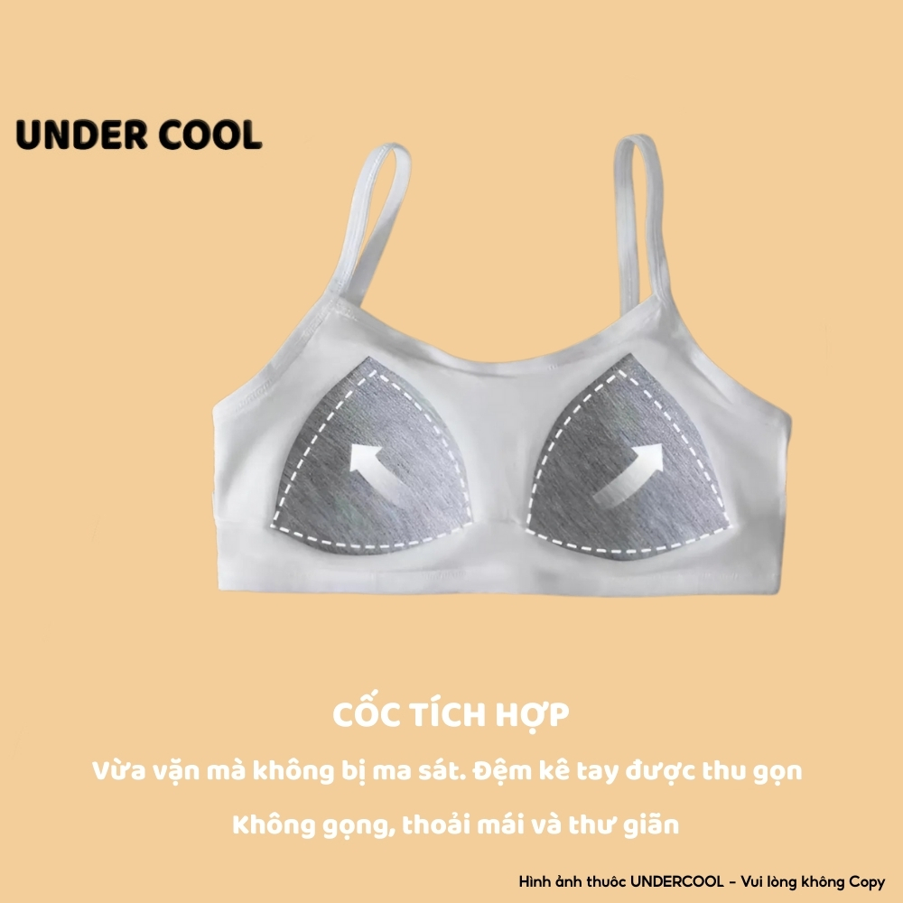 Áo Bra Nữ 2 Dây UNDERCOOL Mút Mỏng Thoáng Mát, Thấm Hút Mồ Hôi, Mềm Mịn, Freesize Dưới 58kg AL63