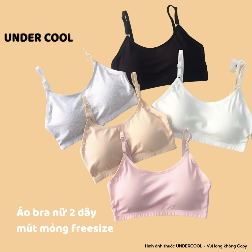 Áo Bra Nữ 2 Dây UNDERCOOL Mút Mỏng Thoáng Mát, Thấm Hút Mồ Hôi, Mềm Mịn, Freesize Dưới 58kg AL63