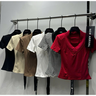 QCL1 Áo phông cổ tim to freesz siêu đẹp(Freesize)