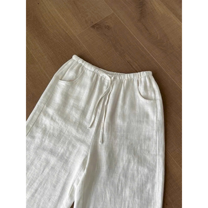 Quần suông ống thẳng chất LINEN BAMBOO  nhẹ mát mỏng (KHÔNG LỘ HỞ) - ẢNH THẬT + VIDEO SHOP TỰ QUAY . Mã q301