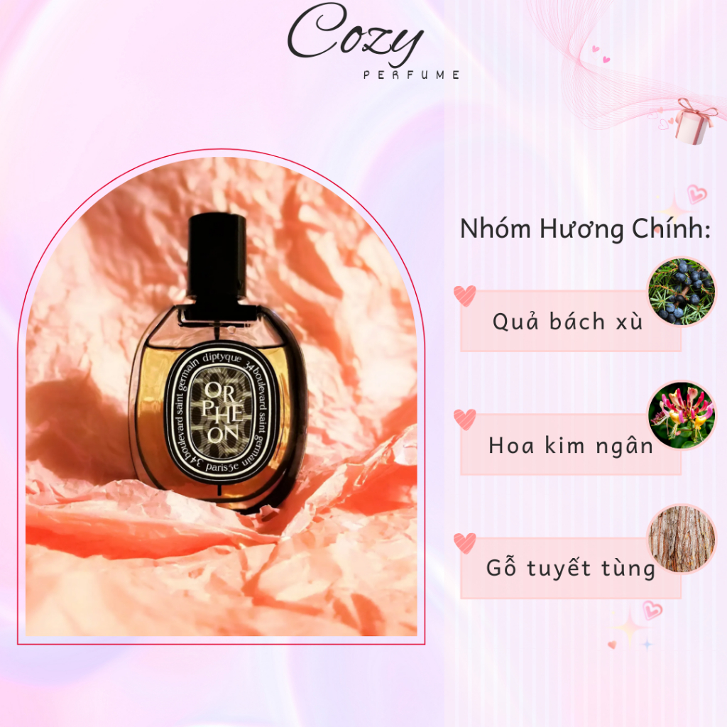 Nước hoa unisex Diptyque Orpheon Chiết 5ml/10ml Hương thơm Hấp dẫn Quyến rũ Sang trọng-Cozy Perfume