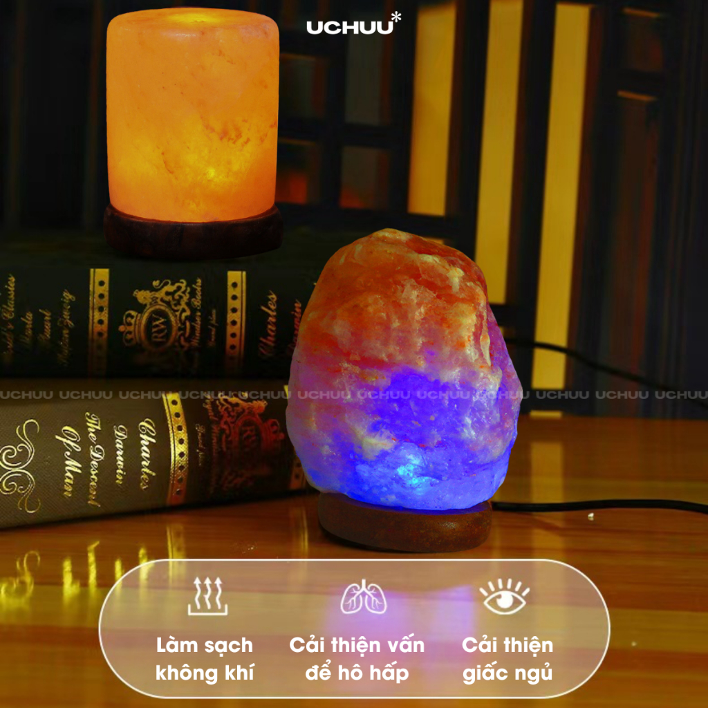 Đèn Đá Muối UCHUU Đèn Muối Hồng Himalaya Cải Thiện Giấc Ngủ Làm Sạch Không Khí Trang Trí Decor | BigBuy360 - bigbuy360.vn