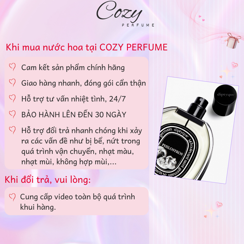 Nước hoa unisex Diptyque Philosykos Chiết 5ml/10ml Hương thơm Tinh tế, Thanh Lịch - Cozy Perfume