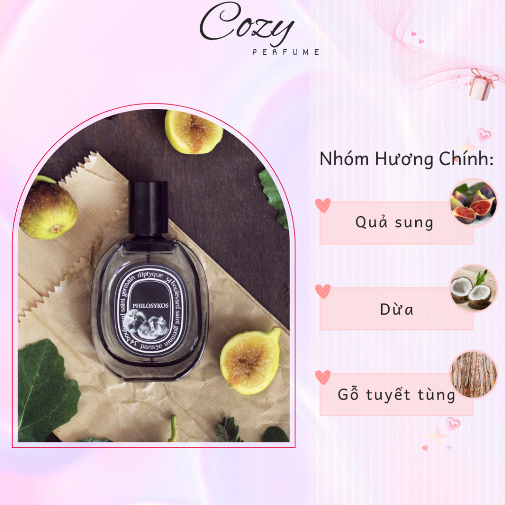 Nước hoa unisex Diptyque Philosykos Chiết 5ml/10ml Hương thơm Tinh tế, Thanh Lịch - Cozy Perfume