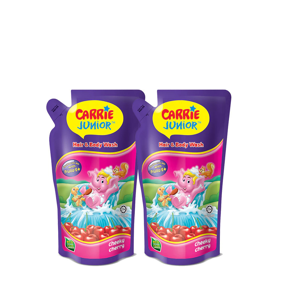 Ảnh Combo 2 Túi Sữa Tắm Gội Carrie Junior Cho Bé Hương trái cây thiên nhiên Cheeky Cherry (500g x 2) 1