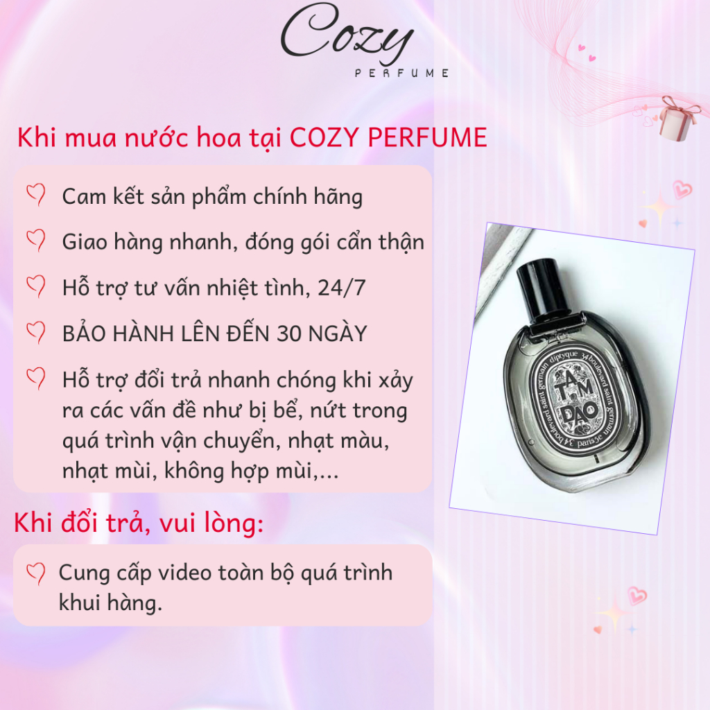 Nước hoa unisex Diptyque Tam Dao EDP Chiết 5ml/10ml Hương thơm Sang trọng, Ấm áp - Cozy Perfume
