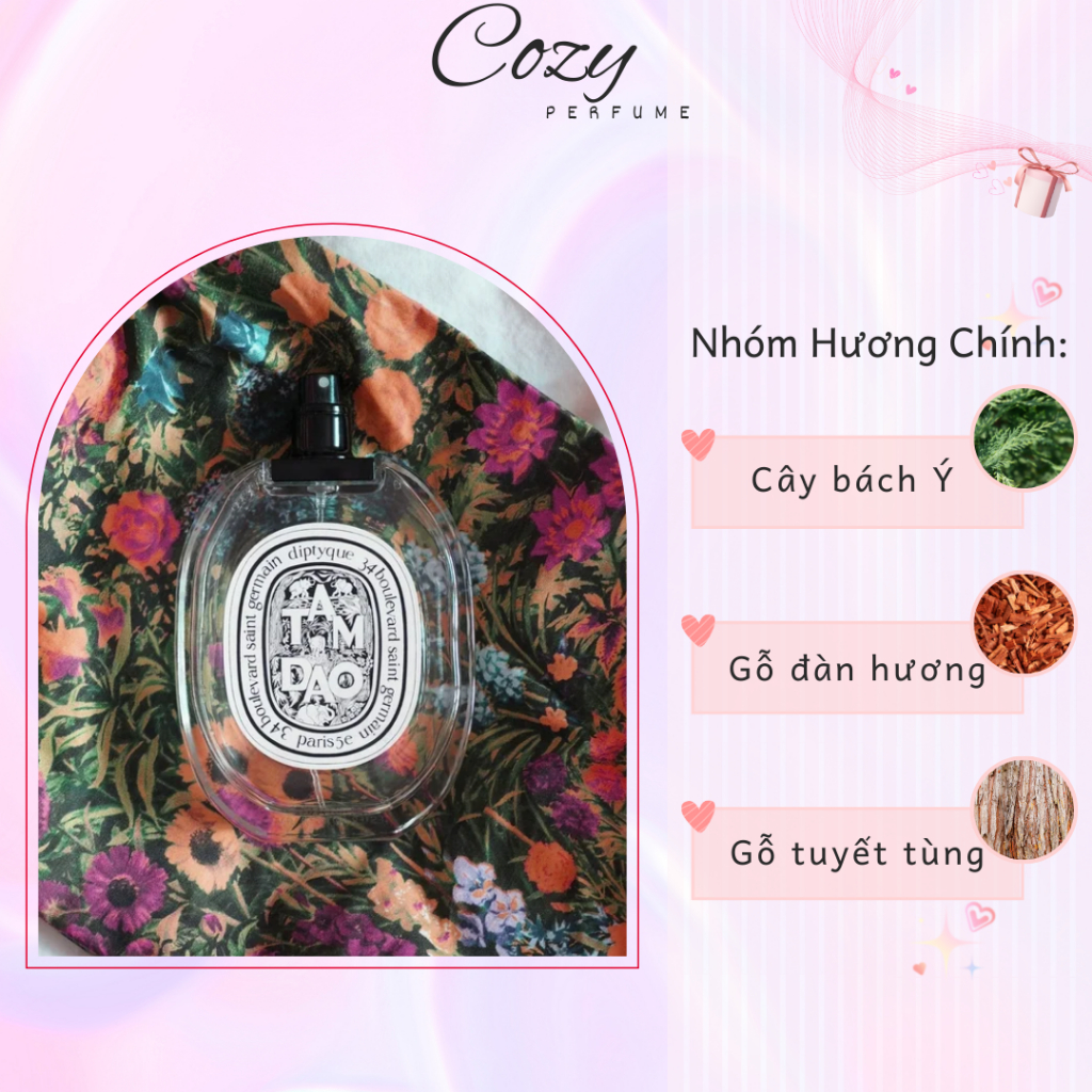 Nước hoa unisex Diptyque Tam Dao EDT Chiết 5ml/10ml Hương thơm Sang trọng, Gợi cảm - Cozy Perfume