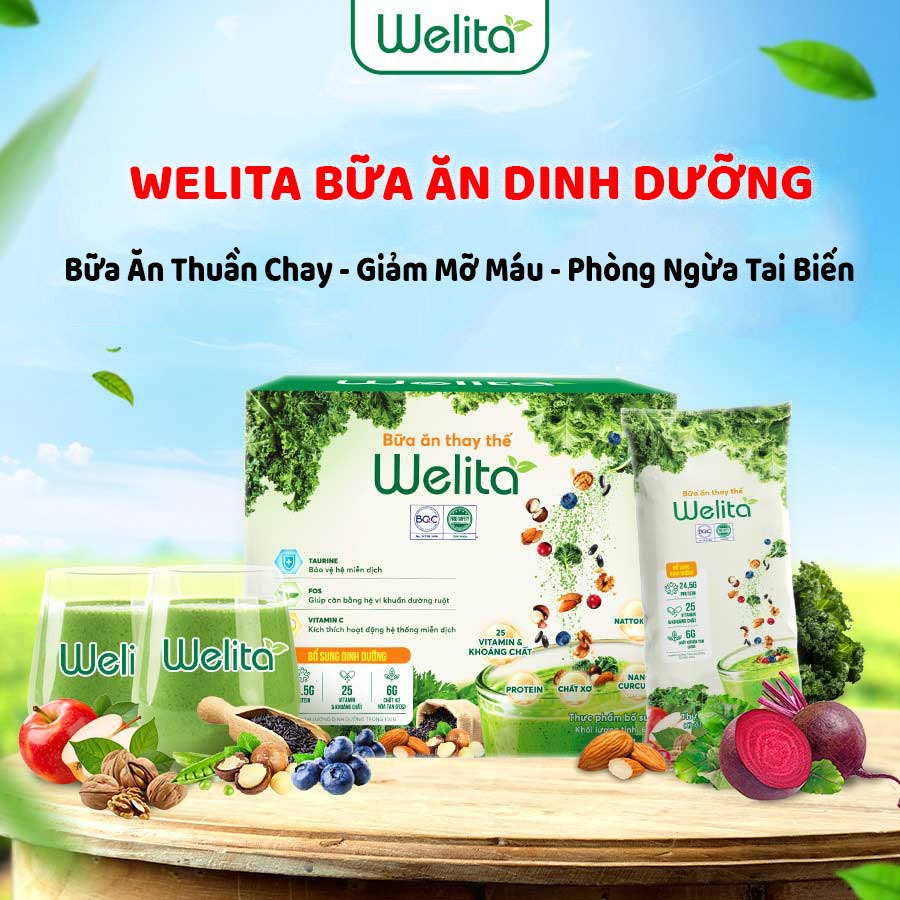 Ảnh WELITA - Bữa Ăn Dinh Dưỡng Thuần Chay 100% Đạm Thực Vật giúp giảm cân ngừa tai biến Japa kids 1