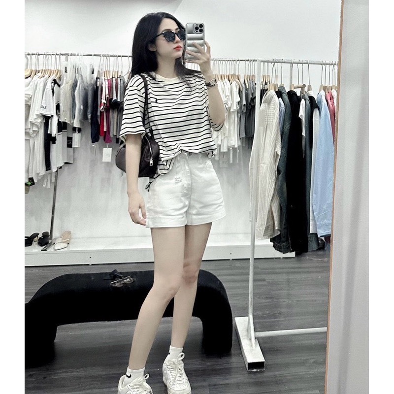 Quần Short Jeans Nữ Joolate Lưng Cao Chất Jean Bò Kaki Mềm Gấu To Basic Trẻ Trung Hách Dáng