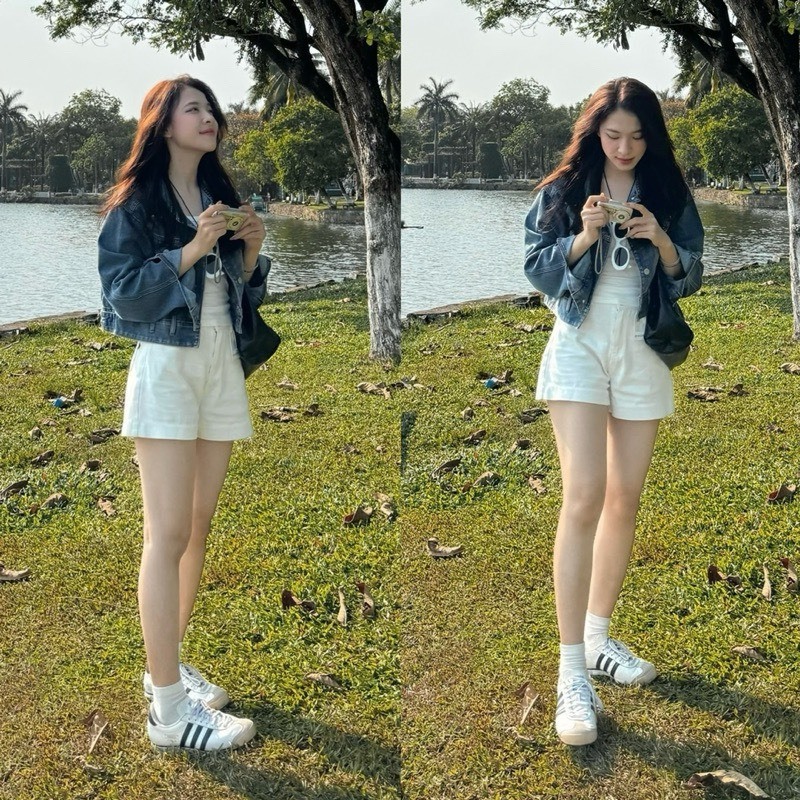 Quần Short Jeans Nữ Joolate Lưng Cao Chất Jean Bò Kaki Mềm Gấu To Basic Trẻ Trung Hách Dáng