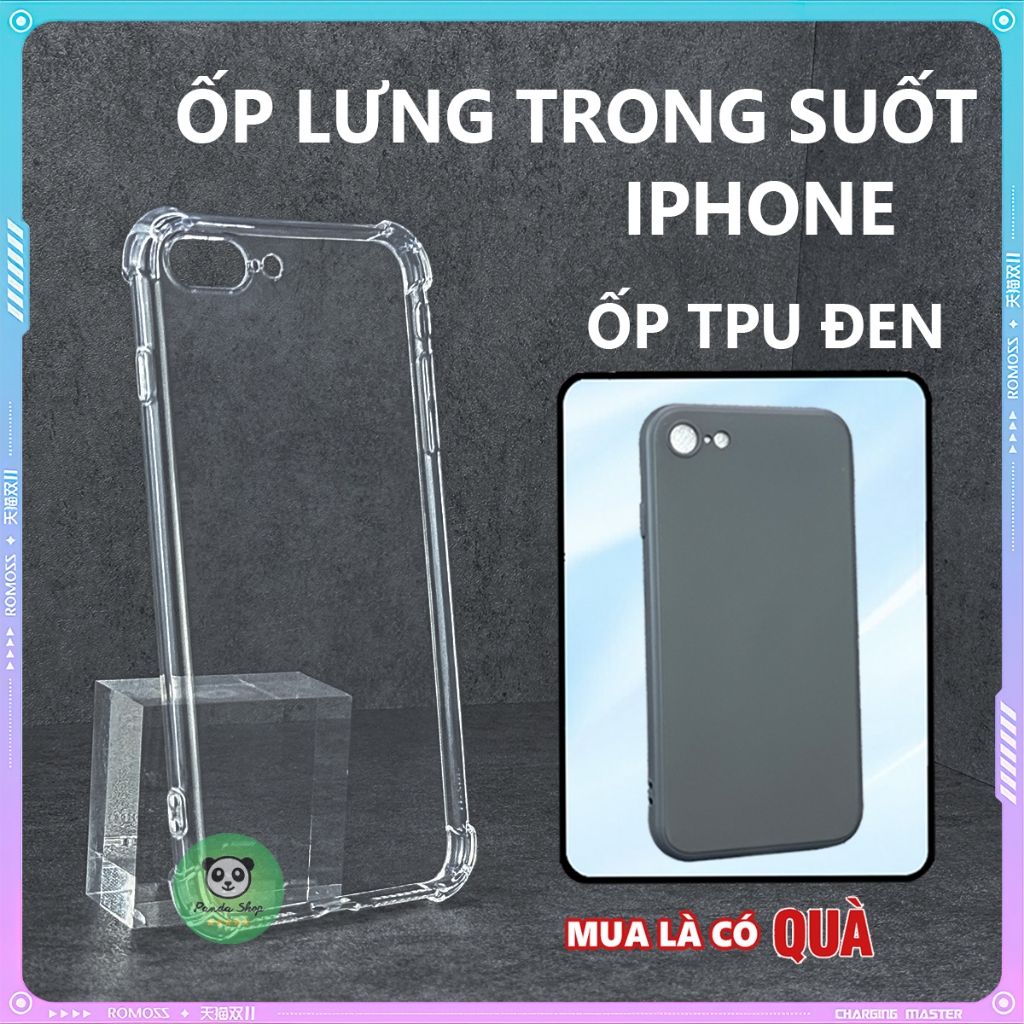 Ốp lưng iPhone 7 / 7 Plus / 8 / 8 Plus / SE 2020 Bảo Vệ Cam, Chống Sốc, Trong Suốt, Silicon, Vỏ điện thoại, bảo vệ cam