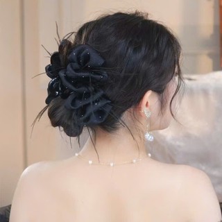 Kẹp tóc hàn quốc họa tiết đính đá lông vũ nhiều lớp D4