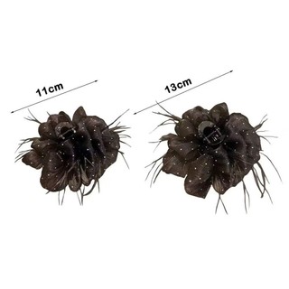 Kẹp tóc hàn quốc họa tiết đính đá lông vũ nhiều lớp D4