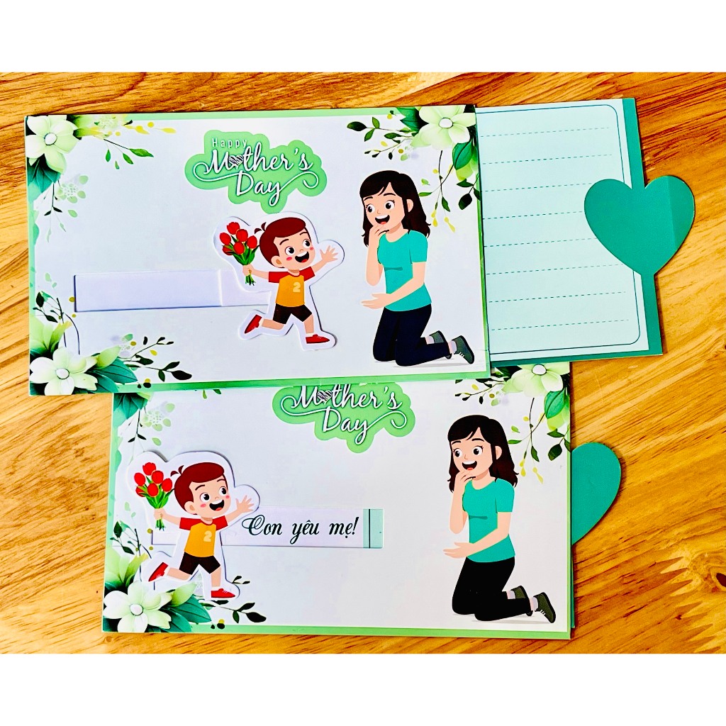 THIỆP KÉO CHÚC MỪNG NGÀY CỦA MẸ 8/3, 20/10 mẫu bé trai bé gái