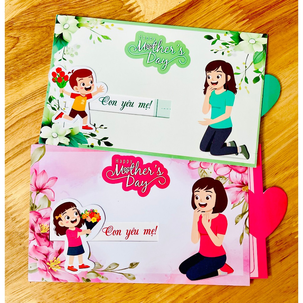 THIỆP KÉO CHÚC MỪNG NGÀY CỦA MẸ 8/3, 20/10 mẫu bé trai bé gái