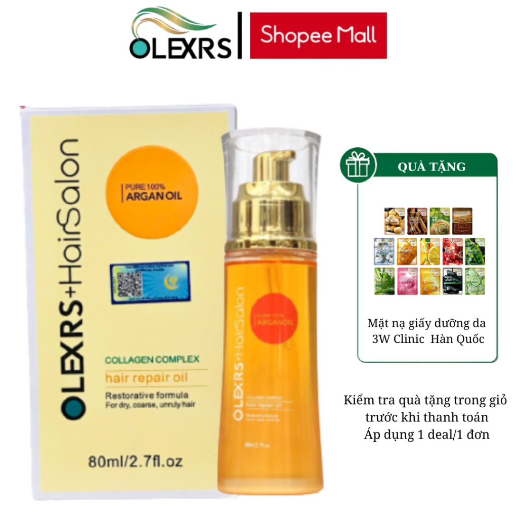 Ảnh Tinh Dầu Dưỡng Tóc Olexrs+Hair Salon Collagen Phục Hồi Và Chống Rụng Tóc 80ml 1