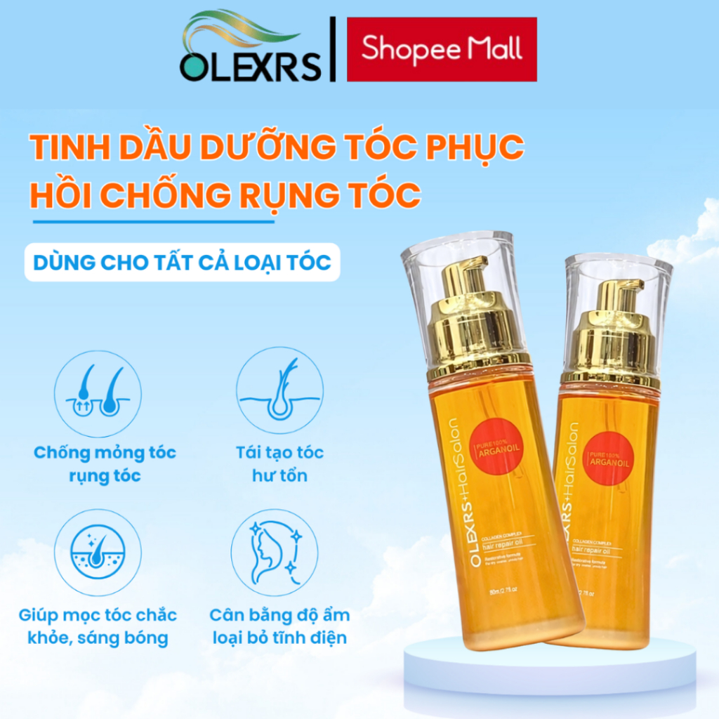 Ảnh Tinh Dầu Dưỡng Tóc Olexrs+Hair Salon Collagen Phục Hồi Và Chống Rụng Tóc 80ml 2