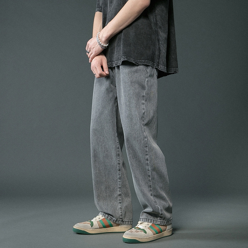 Quần Jeans Baggy Nam Ống Suông Form Rộng Màu Xanh, Đen Vải Bò Dày Dặn Halley D12