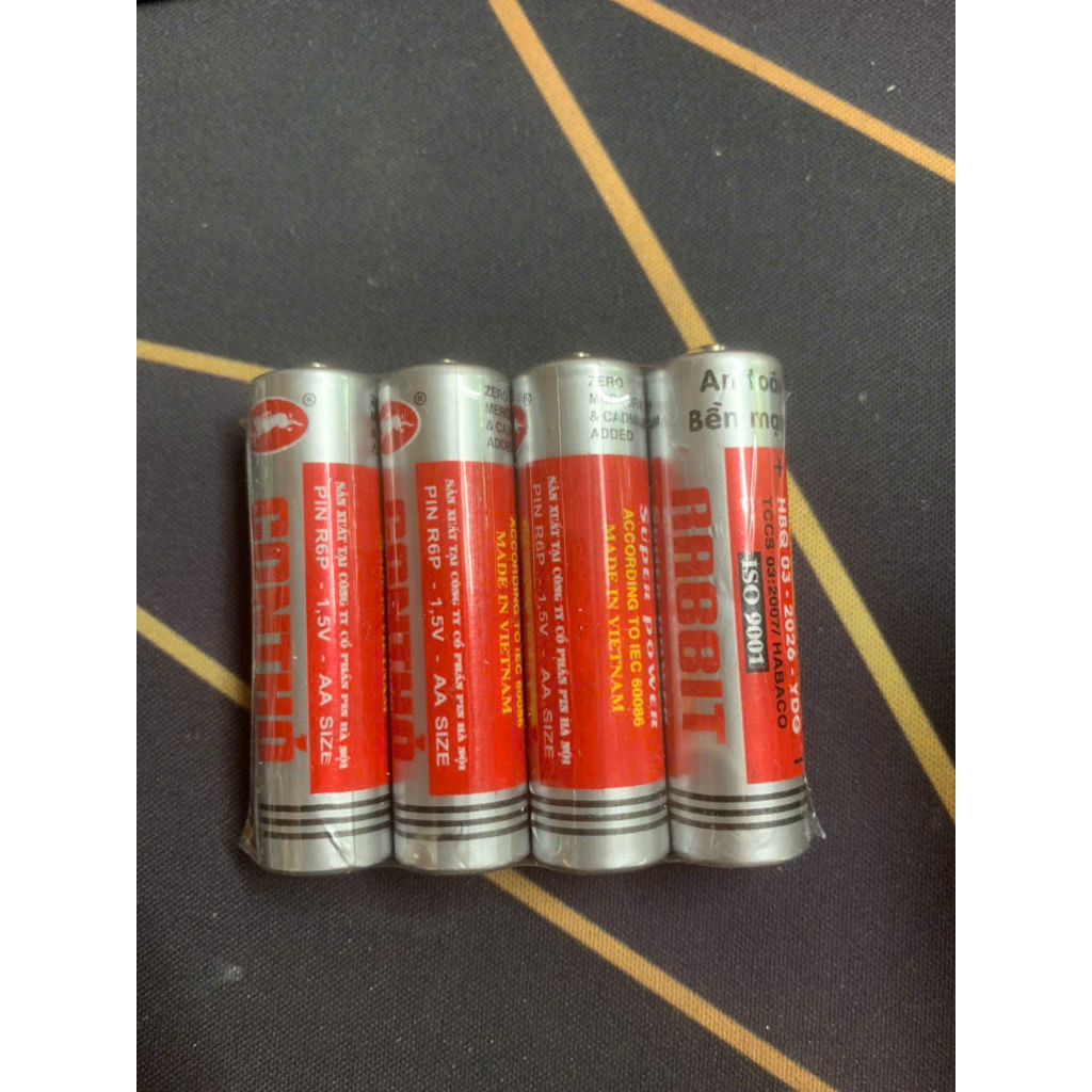 Vỉ 4 Pin con thỏ 1,5V , Pin AA lớn lắp điều khiển, đồng đồ, đồ chơi ...
