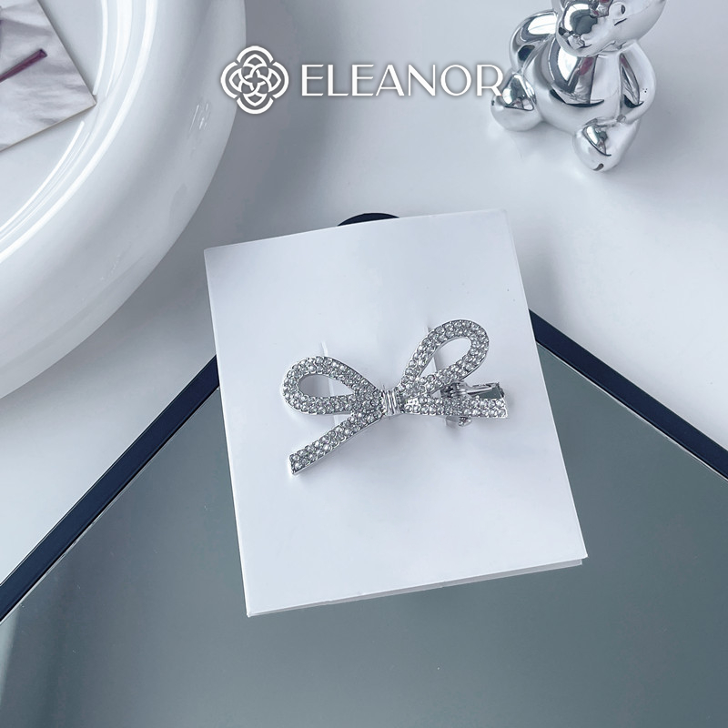 Kẹp tóc nữ Eleanor Accessories thiết kế hình nơ đính đá kẹp tóc mái lấp lánh phụ kiện tóc 9479