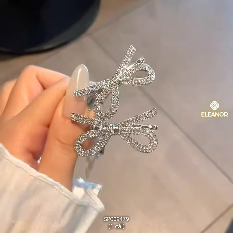 Kẹp tóc nữ Eleanor Accessories thiết kế hình nơ đính đá kẹp tóc mái lấp lánh phụ kiện tóc 9479