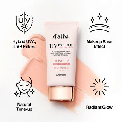 Kem Chống Nắng d'Alba Waterfull Tone-Up Purple Correcting Sun Cream SPF50+ PA++++ 50ml