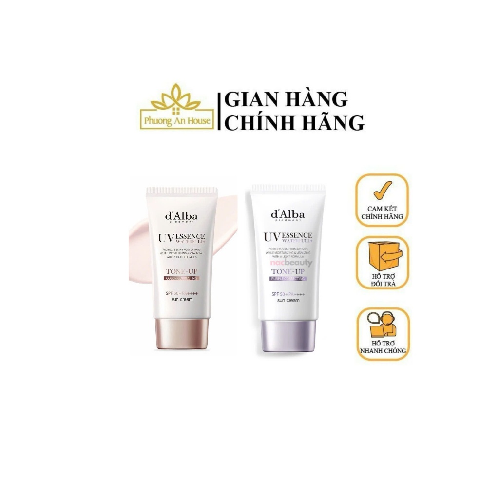 Kem Chống Nắng d'Alba Waterfull Tone-Up Purple Correcting Sun Cream SPF50+ PA++++ 50ml