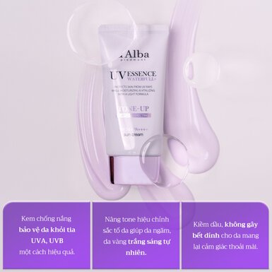 Kem Chống Nắng d'Alba Waterfull Tone-Up Purple Correcting Sun Cream SPF50+ PA++++ 50ml