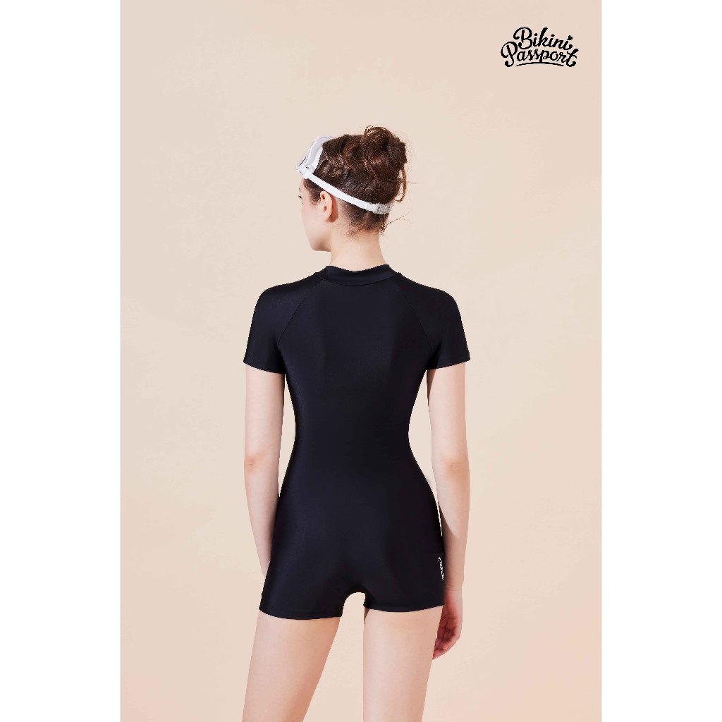 Ảnh Đồ bơi NỮ BIKINI PASSPORT kiểu Một mảnh quần short, áo tay ngắm có khóa - màu Đen - BS400_BL 2