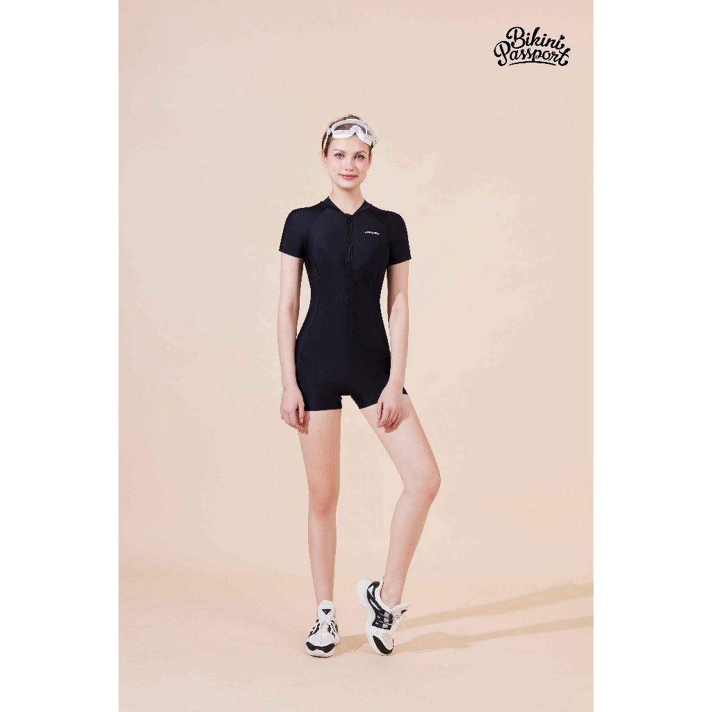 Ảnh Đồ bơi NỮ BIKINI PASSPORT kiểu Một mảnh quần short, áo tay ngắm có khóa - màu Đen - BS400_BL 4