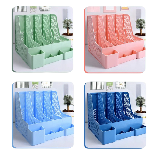 Kệ đựng sách - khay kệ đựng tài liệu văn phòng - Kệ đựng tài liệu để bàn A4 văn phòng phẩm 4 ngăn