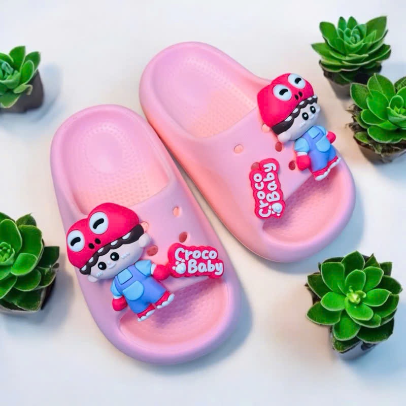 Dép bánh mì cho bé trai bé gái hoạt hình 3D nổi siêu đẹp croco baby