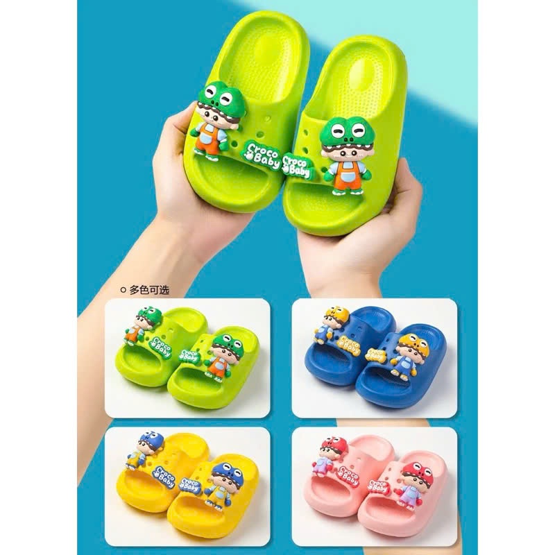 Dép bánh mì cho bé trai bé gái hoạt hình 3D nổi siêu đẹp croco baby