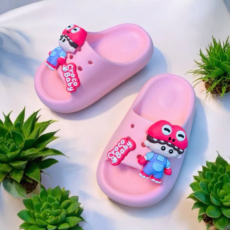 Dép bánh mì cho bé trai bé gái hoạt hình 3D nổi siêu đẹp croco baby