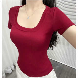 Áo thun body babytee cổ U vải tăm co giãn 4 chiều cho nữ LAVIAN A02