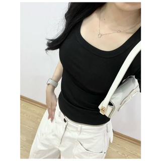 Áo thun body babytee cổ U vải tăm co giãn 4 chiều cho nữ LAVIAN A02