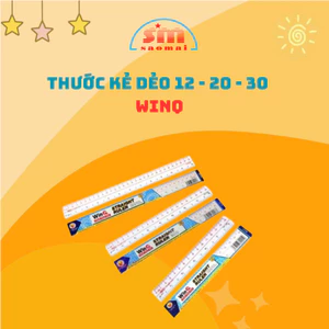 Thước Kẻ Dẻo 15-20-30cm WinQ Cao Cấp Dùng Học Tập Văn Phòng Phẩm Sao Mai Vàng
