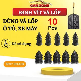Hộp 10 Đinh Vít Vá Lốp Không Săm (Bằng Cao Su) – Tự Sửa Chữa Ô Tô, Xe Máy Nhanh Chóng