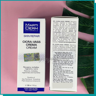 Kem Dưỡng Tái Tạo & Phục Hồi Da Nhạy Cảm - Martiderm Skin Repair Cicra Vass Cream 30ml