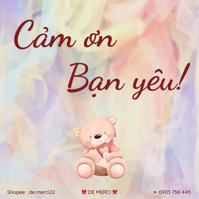 GIẤY NHẬN NUÔI GẤU BÔNG IN ẢNH DE MERCI
