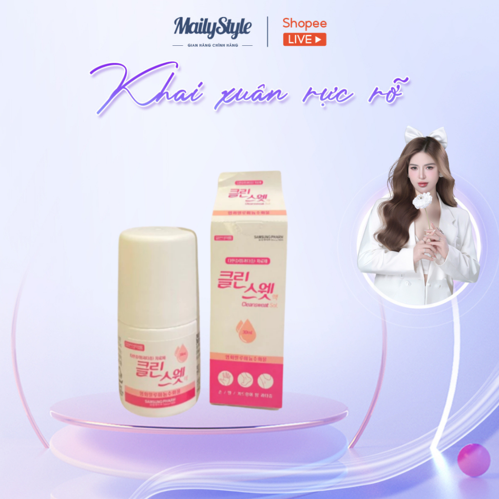 E93_Lăn nách No Sweat No Stress Hàn Quốc khử mùi, ngăn ngừa mồ hôi vùng da hiệu quả ( Màu Hồng))