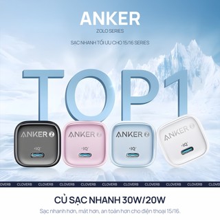 Củ Sạc Nhanh 30W Anker Zolo A2698 GaN Chân Gập Cổng USB-C cho iPhone iPad Macbook Air