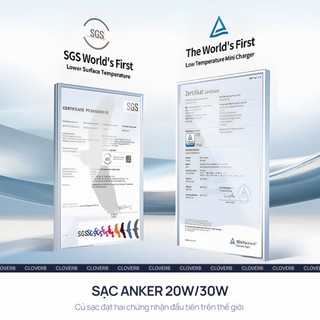 Củ Sạc Nhanh 30W Anker Zolo A2698 GaN Chân Gập Cổng USB-C cho iPhone iPad Macbook Air